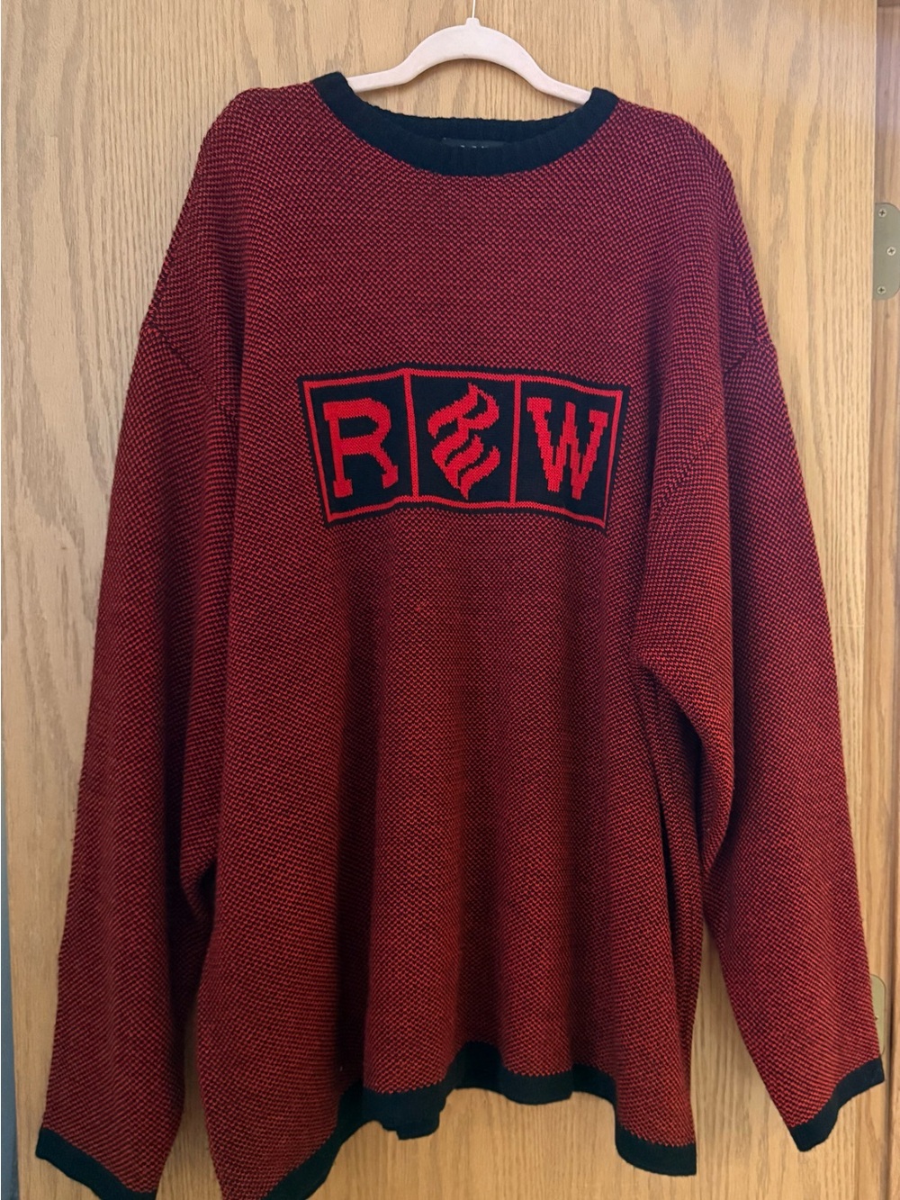 Rocawear Red and Black Crewneck Logo Sweater